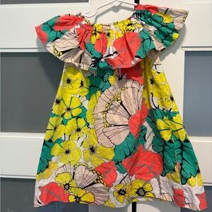 Crewcuts- Floral Dress with Ruffle Neckline